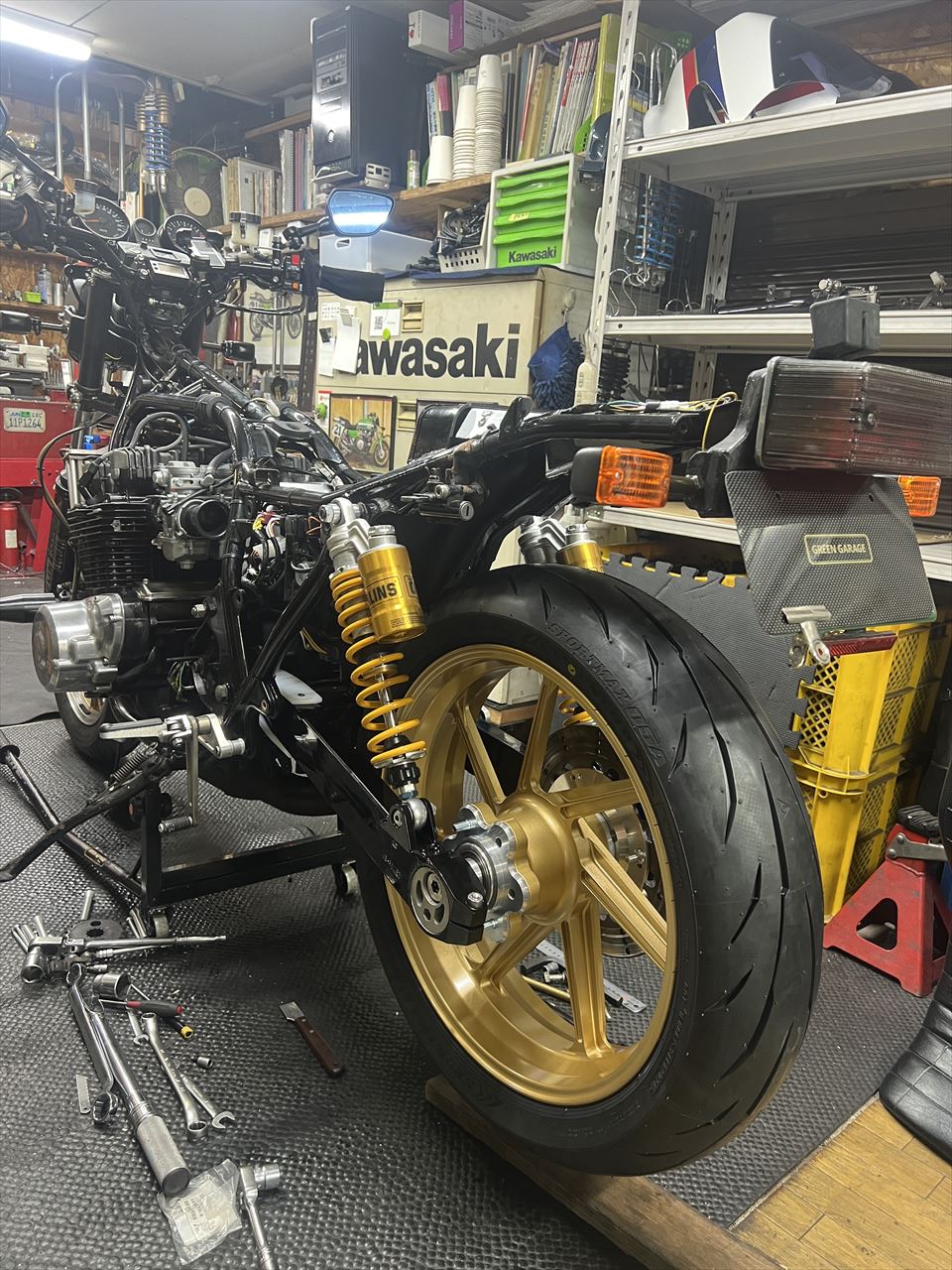 Z1000J1 A.Y様 ワイドホイールフィッティング トルクロッド逃げ Z1000J1 A.Y様 ワイドホイールフィッティング トルクロッド逃げ