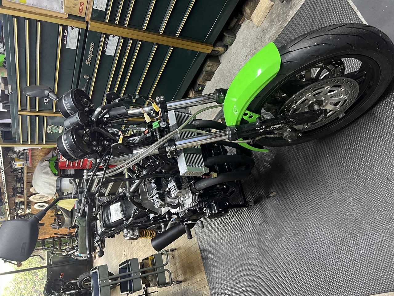 Z1100B2 T.S様 リヤブレーキホース製作 オイルクーラー取出しとホース