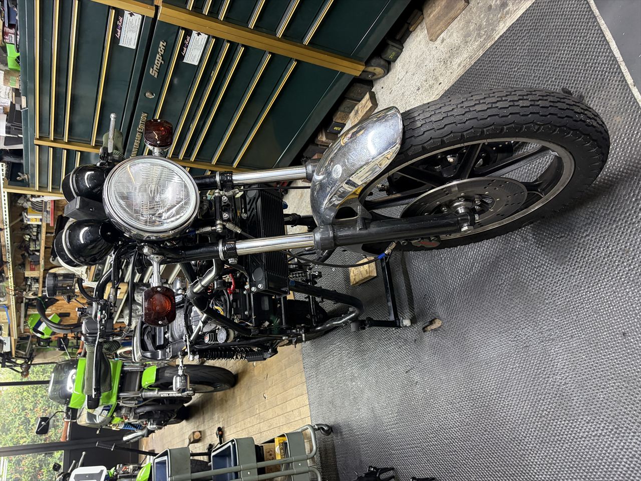 Z1000Mk2 A.K様 スプロケカバーのクラック修理とワークスタイプカット